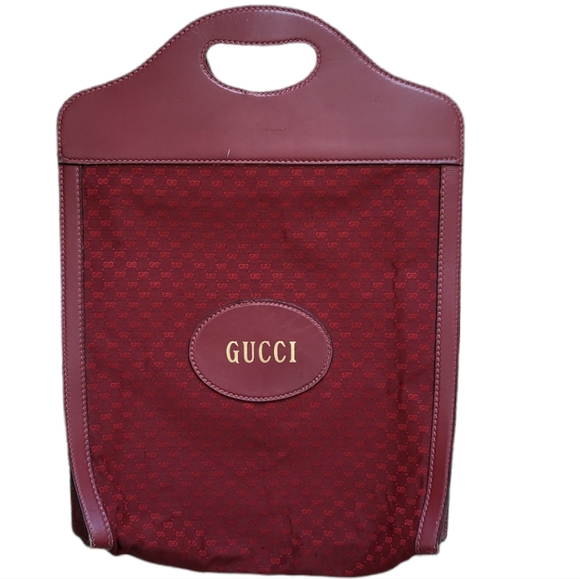 Pre-owned Vintage Gucci Bordeaux Red Shopper Tote Bag - Picture 5 of 15